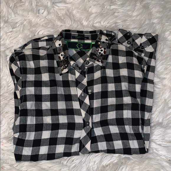 C. Wonder Tops - C. Wonder embellished flannel shirt